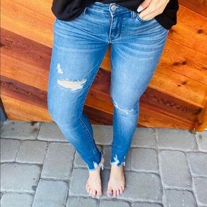High Rise Medium Wash Distressed Judy Blue Jeans